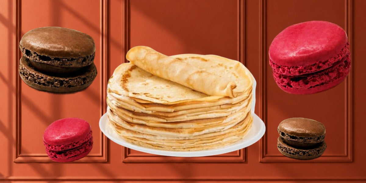 La Parisienne — Breton crêpes with chocolate and raspberry macarons