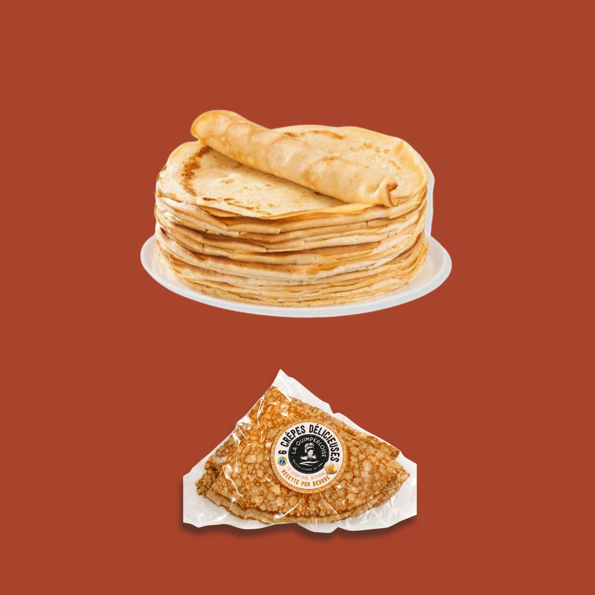 Breton Crêpes – stack of crepes with pack of 6